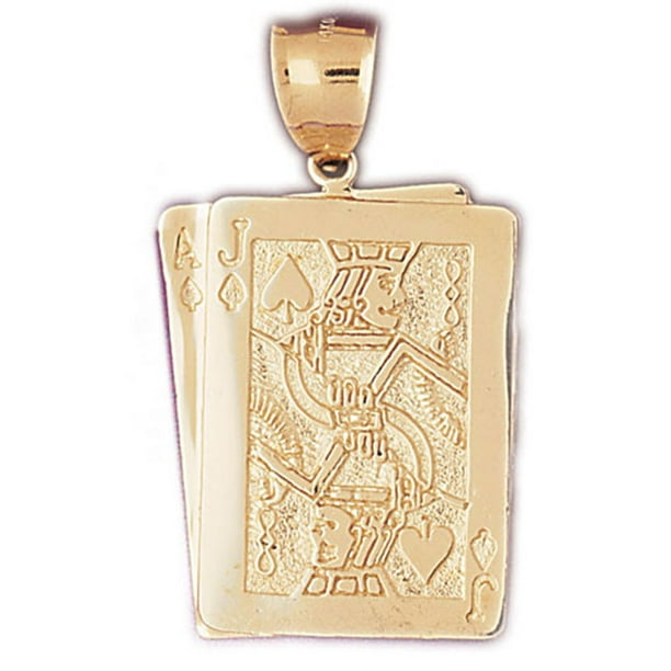 Jewels Obsession 14K Yellow Gold Car Pendant 11 mm 